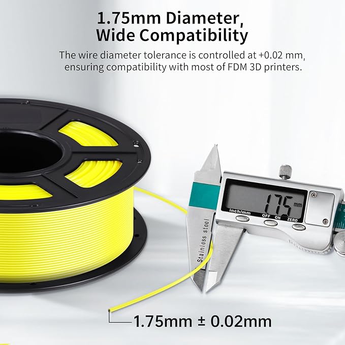 ANYCUBIC PETG Filament 1.75mm, 3D Printer Filament, Dimensional Accuracy +/- 0.02mm, Exceptional Toughness, Print with Most FDM 3D Printers, 1KG Spool, Yellow