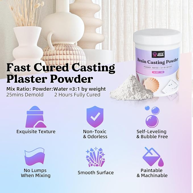 LET'S RESIN Resin Casting Powders Starter Kit, 1000g Fast Cured Odorless - Image 2