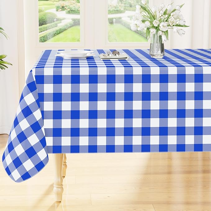 Smiry Rectangle Table Cloth, Waterproof Vinyl Tablecloths by Smiry