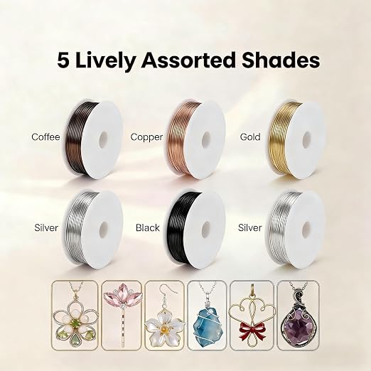 6 Rolls 24 Gauge Copper Jewelry Wire Kit Non-Tarnish - Image 7
