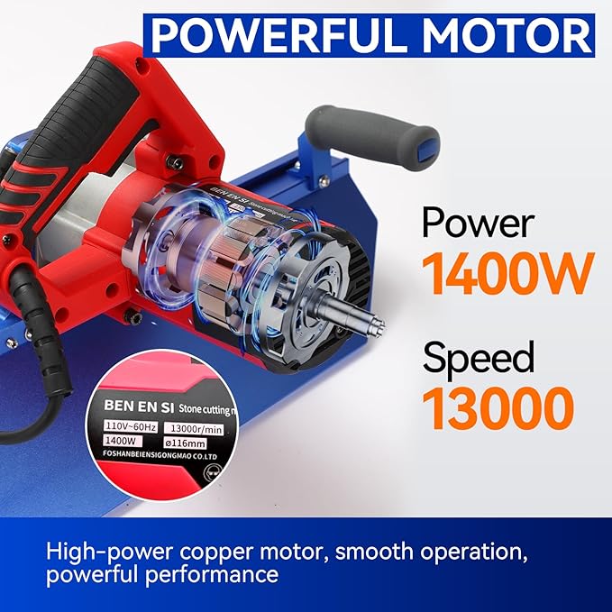 Electric 45 Degree Tile Chamfering Tool Professional Tile Bevel Cutter with 1400W High Strength Tile Chamfering Machine with 110V 4m Hose.Spraying System for Large Format Tile Ceramic Porcelain