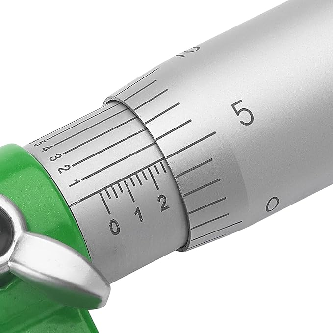 Premium Outside Micrometer Set 0-4" / 0.0001" (0-1"/1-2"/2-3"/3-4") Precision Machinist Tools w/Carbide Tips, Standards, Ratchet Stop, Green