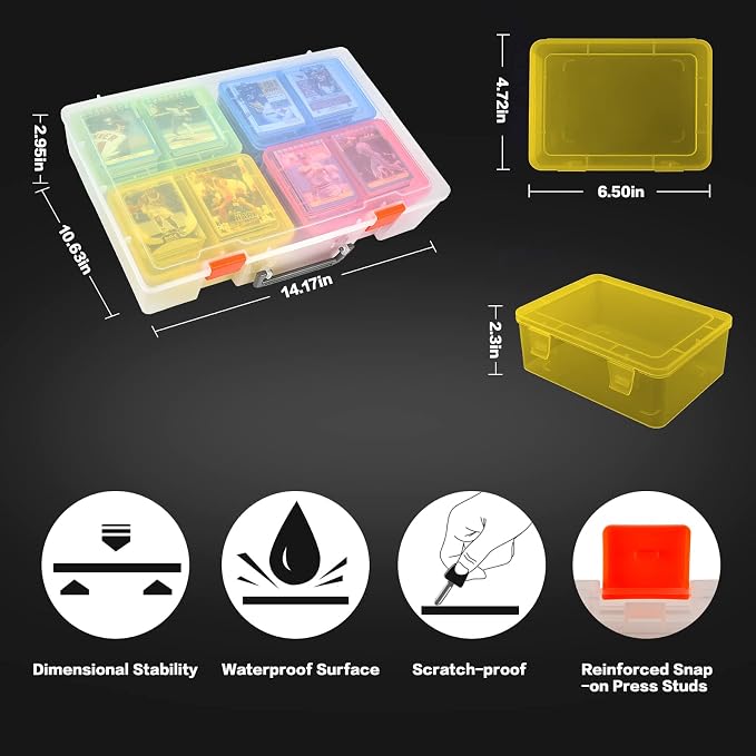 ALCYON 1600+ Trading Card Storage Box, Waterproof Plastic TCG Card Organizer - Image 5