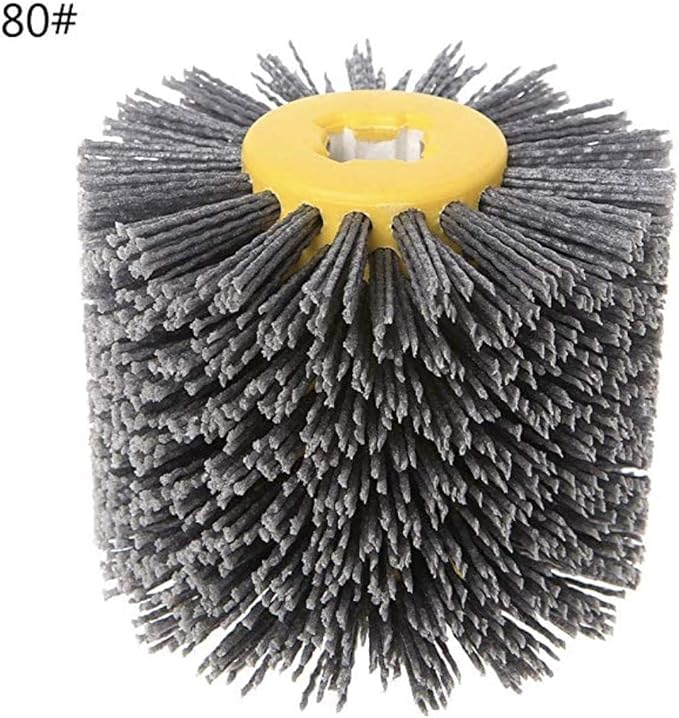 SIGNI Abrasive Nylon Drawing Wheel Drum Burnishing Polishing Brush for Wooden Furniture Floor Polishing 120X100mm 80 Grit 1pack