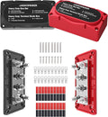 450A Bus Bar 12v Power Distribution Block 6 x 5/16"(M8) Terminal Block Heavy Duty Waterproof Buss Bar Junction Block Marine Battery Bus bar for Automotive Boat Solar System