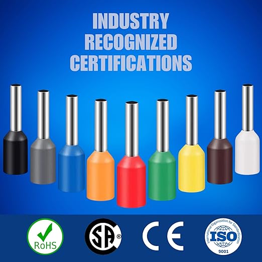 New Age America® 1900pcs Wire Ferrules Kit | AWG 22-10 | Copper & Nylon | Insulated Cord Pin End Terminal | Cable Ferrules | Wire Ends Terminal Kit | AWG 22, 20, 18, 16, 14, 12, 10 | Crimp Connectors