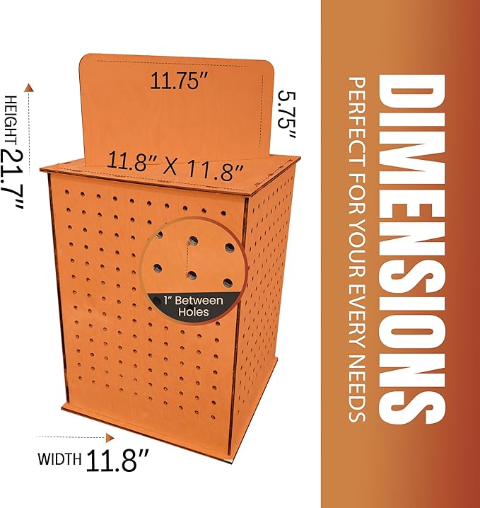 TORCHED DISPLAYS Rotating Pegboard Display… (Orange)