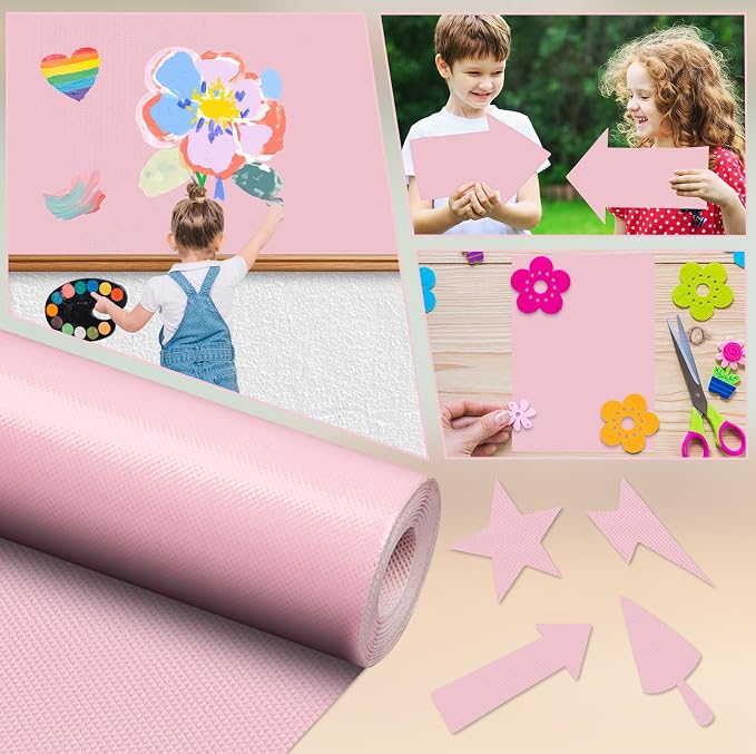 Inkspire Pink Bulletin Board Paper Roll, 14.8FTx47IN Large Reusable Waterproof - Image 5