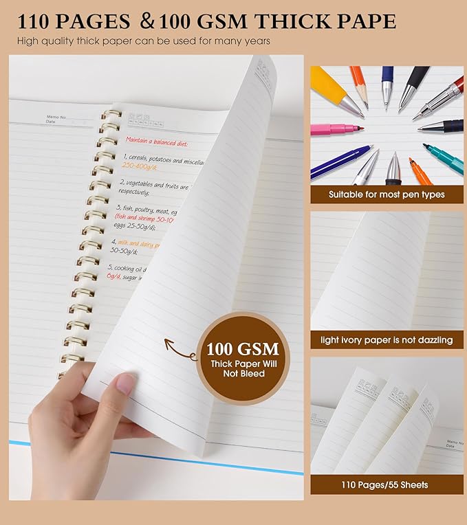 UEBZFOCS Spiral Notebook Journal 8.5” x 11”, Lined Notebooks - Image 4