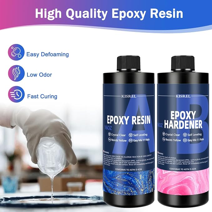 KISREL Epoxy Resin Kit for Beginners, 32oz Resin Kit - Image 4