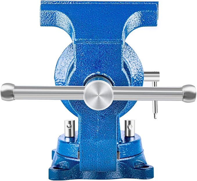 6-Inch Heavy Duty Bench Vise Ductile Iron Bench Vise 360° Multi-Purpose Bench Vice with Anvil, Clamp force 8800lbs, Blue