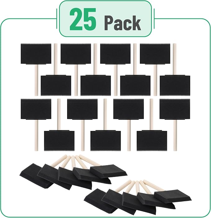 Bates- Foam Paint Brushes, 4 Inch, 25 Pack - Image 2