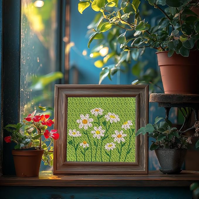 DOODLREAM Daisy Flower DIY Punch Needle Embroidery Kit - Image 6