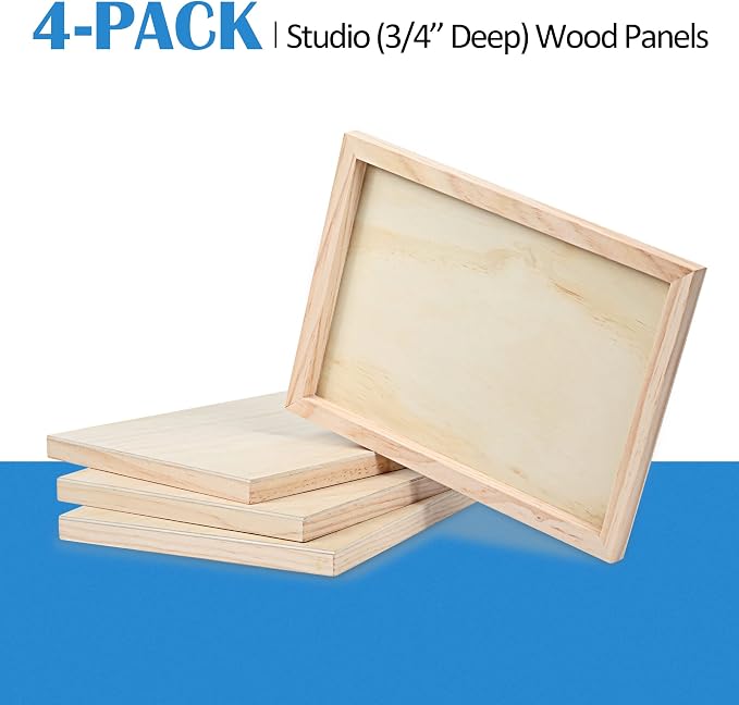 Falling in Art 4 Pack 9x12’’ Unfinished Birch Wood Panels Kit - Image 8