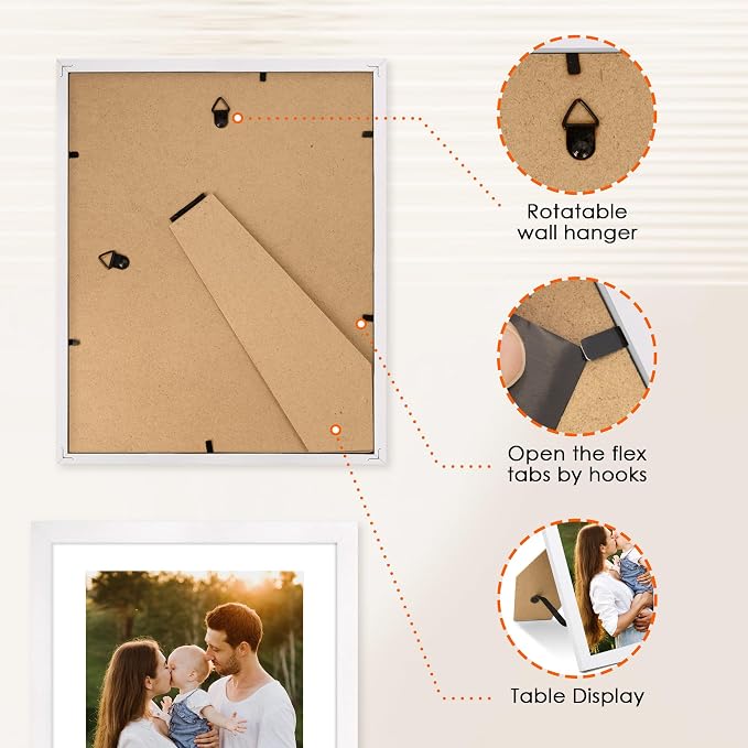 FIXSMITH 8x10 Picture Frame Set of 2, Photo Frame - Image 5