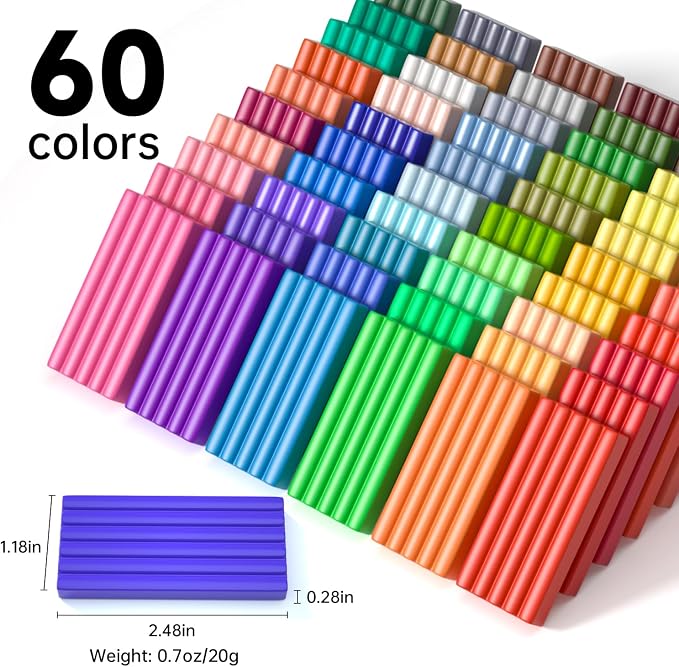 Shuttle Art Polymer Clay Kit, 60 Colors Oven Bake Clay - Image 2