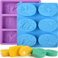 Sakolla 2 Pack 6 Cavity Bee Silicone Soap Molds Rectangle Oval Honeycomb by Sakolla