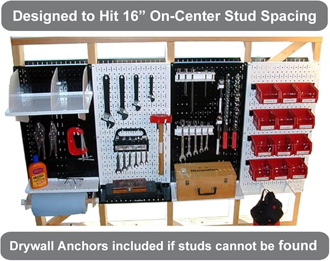 Wall Control Pegboard 32in x 16in Green Metal Pegboard Tool Board Panel