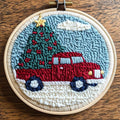 DIY Punch Needle Kits Christmas Truck Christmas Tree by Unknown