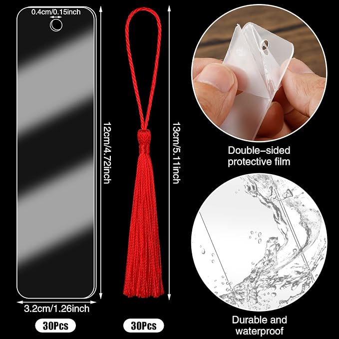 60 Pcs Acrylic Bookmark Blanks - Image 2