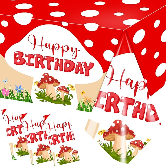Mushroom Birthday Party Decorations by Dydamud