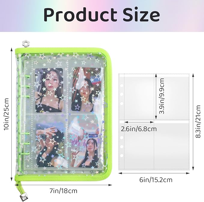 A5 Photocard Binder with 25 Pake 4-Pocket Pages, 6 Ring Photocard Holder - Image 2