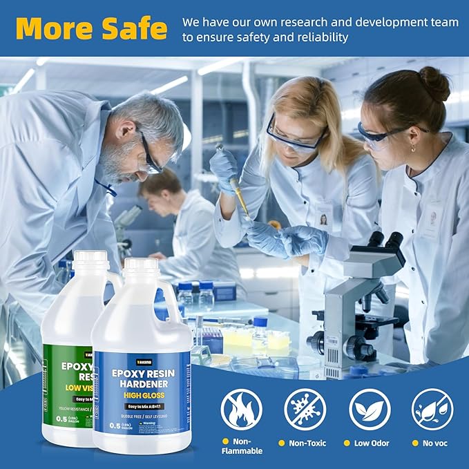TAKIMO 1 Gallon Crystal Clear Epoxy Resin Kit, Bubble Free Self-Leveling Resin - Image 4