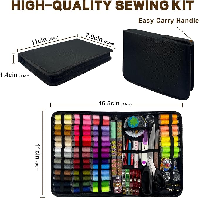 305Pcs Sewing Kit for Adults, 56Color Thread Spools, Portable Needle and Thread - Image 7