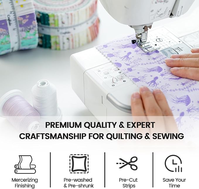 Craftido-20 Options-100% Cotton Jelly Roll Fabric Precut Strips - Image 7