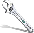 SK 8-Inch Adjustable Wrench, 1" Jaw Capacity, Cr-V Steel, SAE&Metric Scales