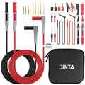 BINTA 28PCS Silicone Multimeter Leads Kit with Replaceable Gold-Plated Test Probes 4PCS Alligator Clips Test Hook Storage Bag, Multimeter Test Leads Kit for Industrial Car Electrical Testing Home