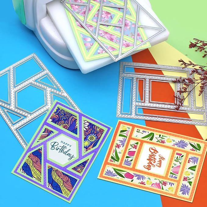 3 PCS Rectangular Die Cuts for Card Making, AFUNTA Frame Scrapbook Metal - Image 8