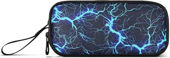 Dark Blue Electric Lightning Pencil Case Box Boys Girls Large Pencil Pouch - Image 8