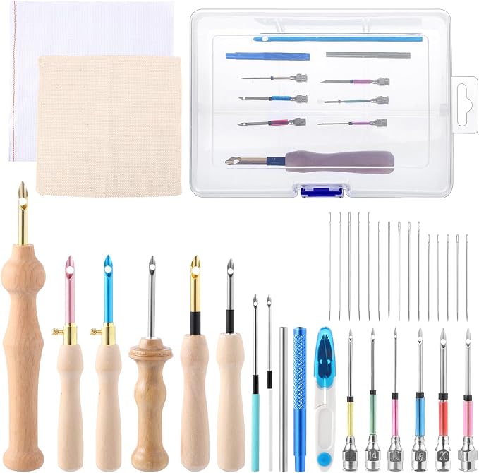 35 Pcs Punch Needle Kit, Punch Needle Tool Adjustable Punch Needle Embroidery by Needbrock