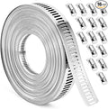 Hose Clamps, DIY 36 FT Metal Strap + 15 Fasteners, Hose Clamps Stainless Steel, Large Adjustable Hose Clamp Pipe Clamp for Pipe Automotive Mechanical Applications
