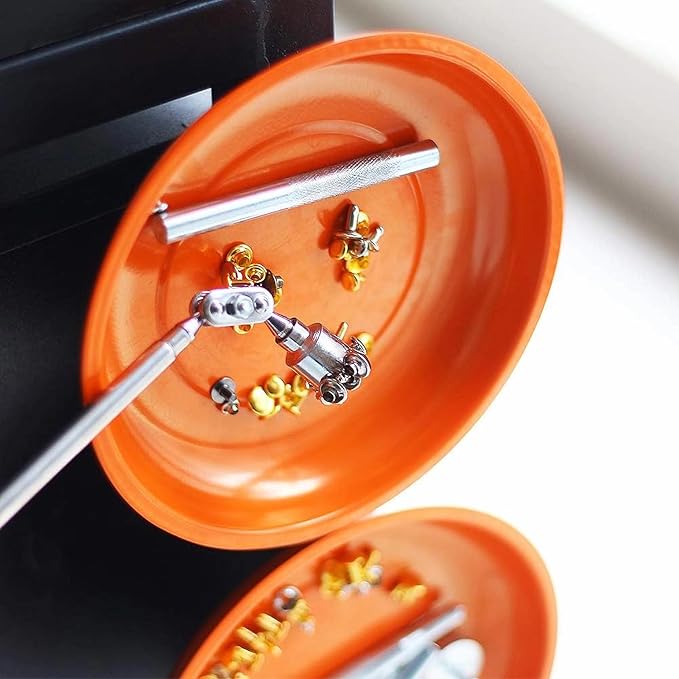 Magnetic Tray Holder,2 Pcs Magnetic Bowl for Screws Tools Parts Tray Holder for Tool Organization (Only Orange)