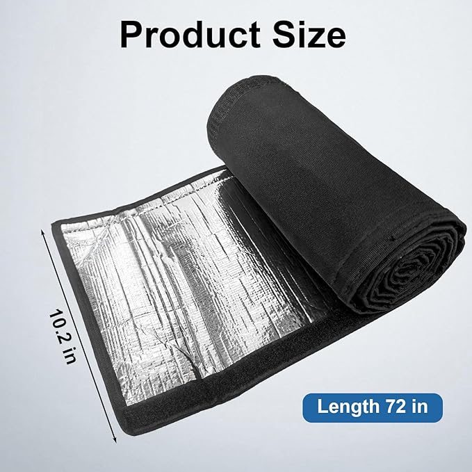 AC Pipe Cover Insulation Sleeve, 72x10.2in Universal HVAC Line Set Cover, Heavy-Duty 600D Oxford Waterproof with Reflective Foil, Prevents Freezing & Condensation for Mini Split/Heat Pump Lines