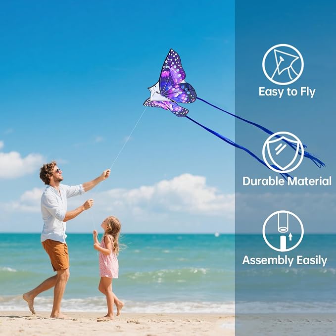 Butterfly Kites for Kids and Adults, 300ft String Handle Included - Image 2
