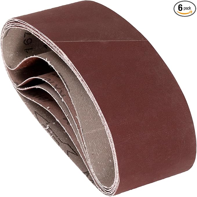 6 Pcs Sanding Belts 3 x 21 Inch 600 Grit Aluminum Oxide Abrasive Sandpaper for Belt Sander Metal Grinding Wood Working Weld Rust Removal