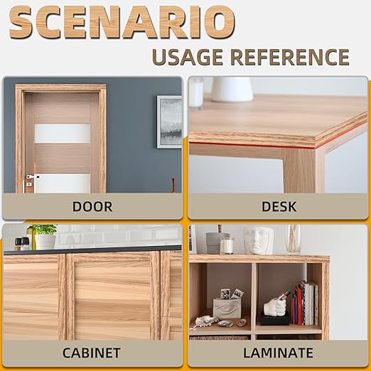 GSCIT Club Red Oak Edge Banding, 5/8 inch x 25ft roll of Veneer Edge Banding - Pre-glued Flexible, Real Wood Tape for Cabinet Repair & Furniture Restoration