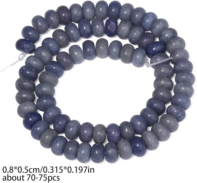 Songxi 5x8mm Natural Blue Aventurine Stone Rondelle Beads, Gemstone - Image 2