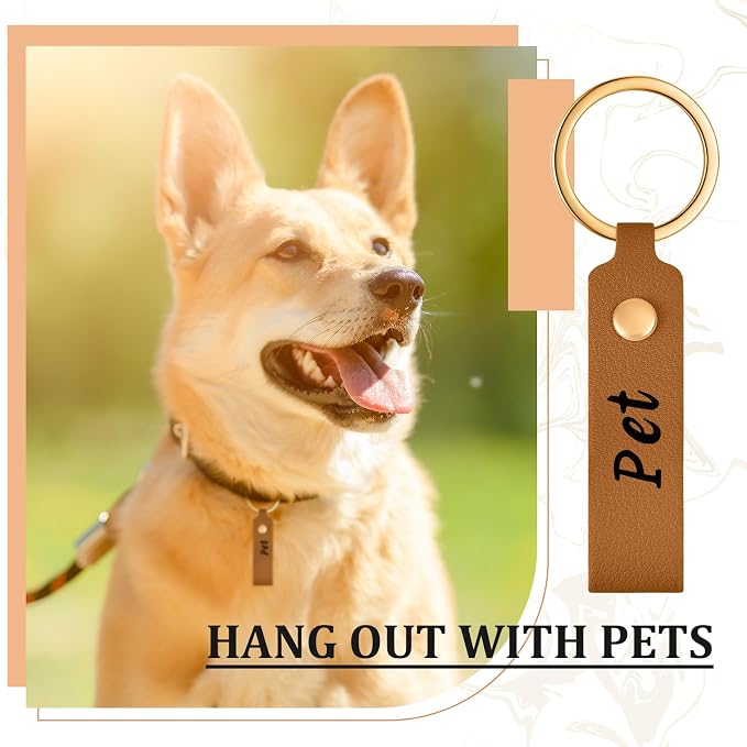 Wavyknot 50 Pcs PU Leather Keychain Blanks Bulk Laser Engraving Blanks Keychain - Image 5