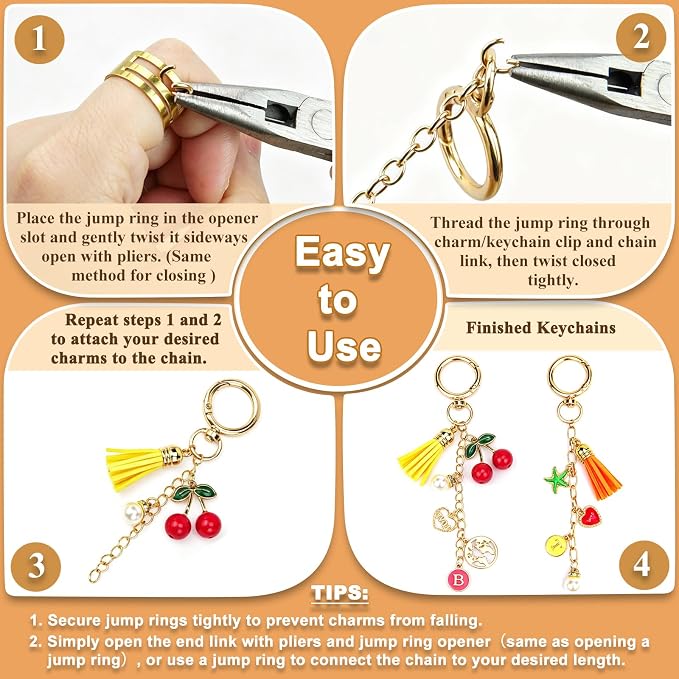 LOIKMIUP 570 Pcs Keychain Making Kit, DIY Charm Making Supplies - Image 7