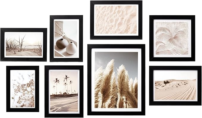ArtbyHannah Gallery Wall Frame Set, 8 Pack Black Picture Frames, Small | by ArtbyHannah