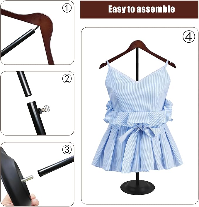 8 Pack Shirt Display Stand, Adjustable Shoulder Stand Rack 17-31.5 Inch | - Image 3