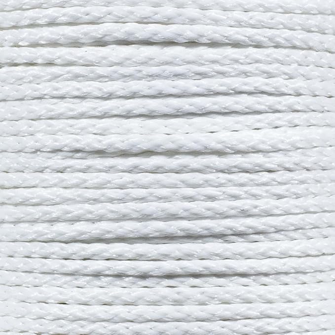 Hollow Braid Polypropylene Rope (5/16 Inch, 1000 Feet, White) - Barrier Rope - Trail Marking, Crowd Control, Golf Courses