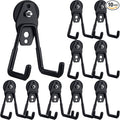 Landhoow Large Magnetic Hooks Heavy Duty Garage Magnet Hooks Strong Storage Utility Magnetic Hangers with Anti Slip Rubber Coating for Indoor and Outdoor Hanging(Black,10 Pcs)