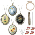 ZOCONE 4 Packs Embroidery Necklace Kits, Embroidery Pendant Kit Mini Cross by ZOCONE