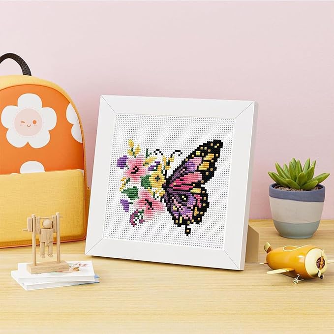 Tiwabb Cross Stitch Kits for Adults Beginners, Butterfly Flower Stamped Cross - Image 2
