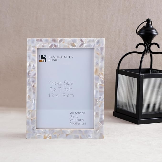 Handicrafts Home Mother of Pearl Picture Frame 5x7, Decorative Photo Frame - Image 5